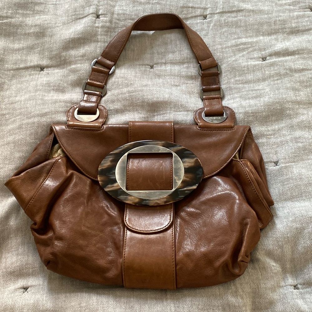Pringle of Scotland genuine brown leather handbag made in Italy